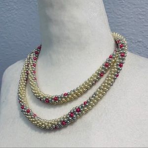 Vintage Faux Pearl Rope Necklace